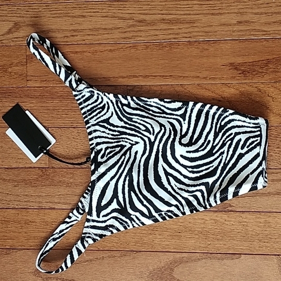 Kendall & Kylie Black & White Zebra Bikini Bottom XL - Picture 4 of 8